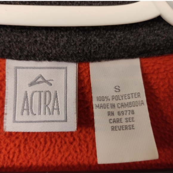 ACTRA Women's Orange 1/4-Zip Fleece Sweatshirt, sz Small - Picture 4 of 8